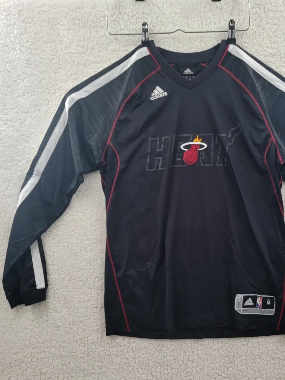 Adidas NBA Mens Miami Heat Long Sleeve Climacool Shirt  Size Medium